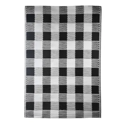 Produktbild von Outdoor Teppich schwarz-weiß, beidseitig verwendbar