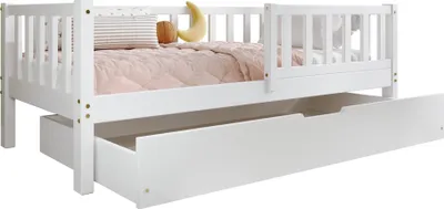 Obrázek produktu pro TIMBEE LENA Dřevěná postel se zásuvkou - bílá - 70x140 cm