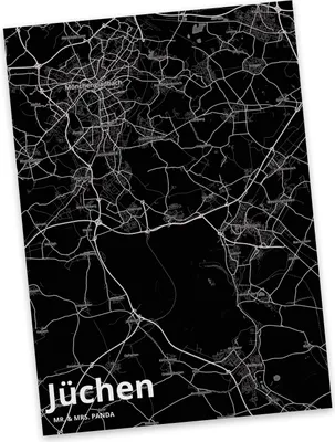 Produktbild von Mr. & Mrs. Panda Postkarte Jüchen - Geschenk, Postkarten, Stadt, Dorf Karte Landkarte Map Stadtplan, Motivkarte, Ansichtskarte, Ansichtskarten, Grußkarte