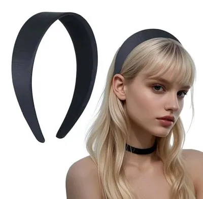 Zdjęcie produktu dla Opaska do włosów damska czarna szeroka elegancka stylizacja 2 sztuki
