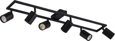 Produktbild von Lindby Deckenstrahler Bravius, schwarz, 6-flammig, Eisen