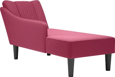 Productafbeelding van Chaise longue met rechterarmleuning fluweel wijnrood