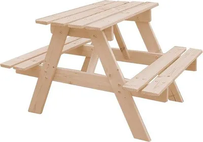 Obrázek produktu pro Dřevěný dětský stůl - Stůl a židle - TIMBELA M012-1 - Zahradní nábytek - 81 x 60 x 50 cm - Piknikový stůl do interiéru nebo exteriéru
