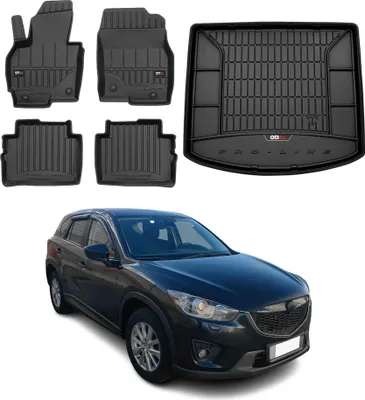 Image de Kit Tapis de Sol et Coffre pour Mazda CX-5 2011-2017 TPE Noir