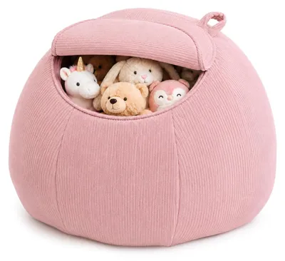 Sitzsack für Kuscheltiere 80×110 cm, Cord, rosa, ohne Füllung