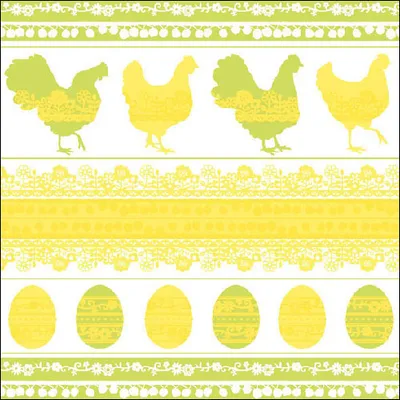 Produktbild von Paper + Design Zelltuchservietten Maße: 33 x 33 cm 'Oster-Silhouette' (6 Pack.)