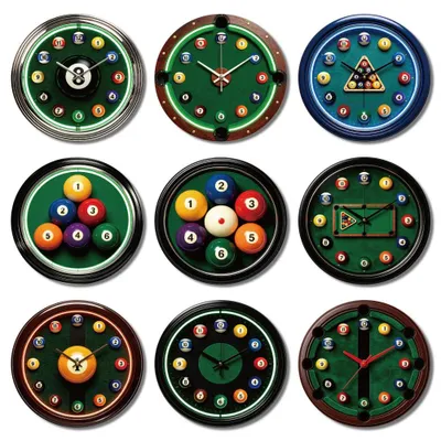 Holzuntersetzer Set 9-tlg. Billardmuster rund 9,9 cm