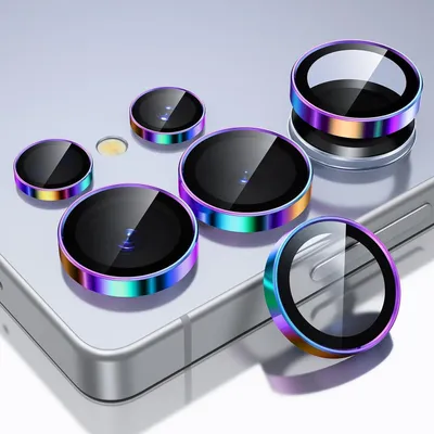 Obrázek produktu pro Ochranné sklo na fotoaparát pro Samsung Galaxy S25 Ultra, sada 5 kusů, tvrzené sklo s hliníkovým rámečkem, odolné proti poškrábání, kompatibilní s pouzdry