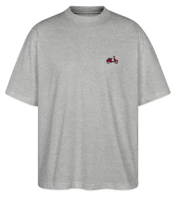 Produktbild von Spreadshirt Motorroller Stickerei Oversize Uni T-Shirt, 3XL, Grau meliert