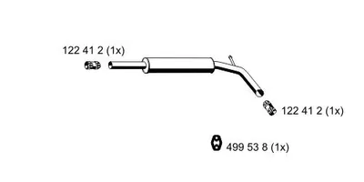 Produktbild von ERNST 121101 Mittelschalldämpfer Schalldämpfer für VW POLO (6N2) Polo Schrägheck (6N1)