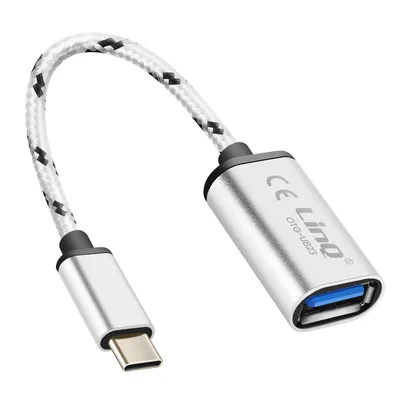 Immagine prodotto di LinQ, Cavo adattatore USB-C/USB OTG da 15 cm, colore argento