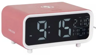 Zdjęcie produktu dla Karlsson KA6054PI, Cyfrowy budzik, Prostokąt, Różowy, Wewnętrzna, LED, Bateria