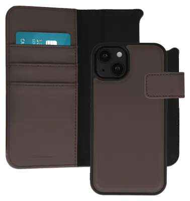 Image de imoshion Bibliothèque de luxe amovible 2-en-1 pour l'Apple iPhone 13 - Marron