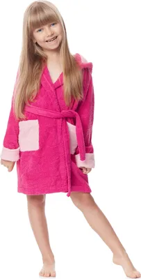 Produktbild von Ladeheid Kinder Frottee Bademantel aus 100% Baumwolle LA40-103 (Fuchsia/Hellrosa (M12/P15), 98-104)