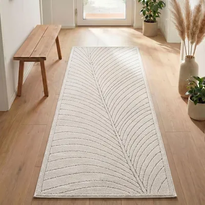 Produktbild von Carpetsale24 Outdoor Teppich, Modern Boho Design, 3D Effekt, Robust und UV-Beständig, ideal für Terrasse Wohnzimmer & Küche, Grösse: 80x250 cm