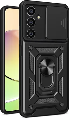 Produktbild von Hülle für Samsung Galaxy A05S mit Ring Ständer Halter Dia Kameraschutz TPU PC Hybrid Handyhülle Schwarz