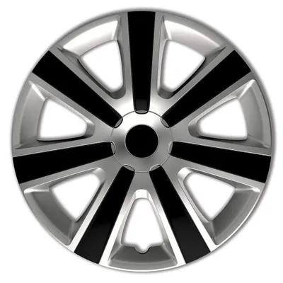 Productafbeelding van AutoStyle set van 4 wieldeksels, geschikt voor velgen van 15 inch, zilver/zwart