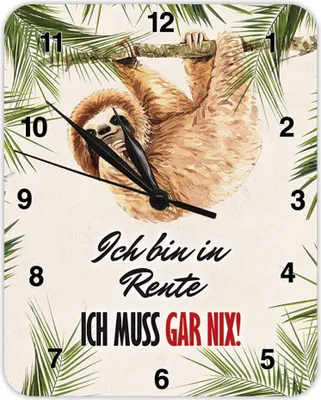 Produktbild von Ich bin in Rente - Wanduhr aus Blech 20 x 25 cm KU24