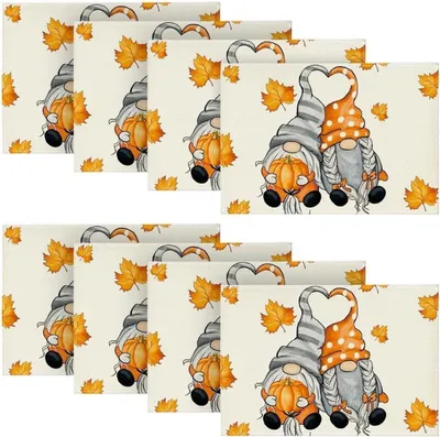 Obrázok produktu pre Artoid fashion jesenné podložky sada 8 ks 30x45cm - javorové listy tekvice dovolenkové podložky