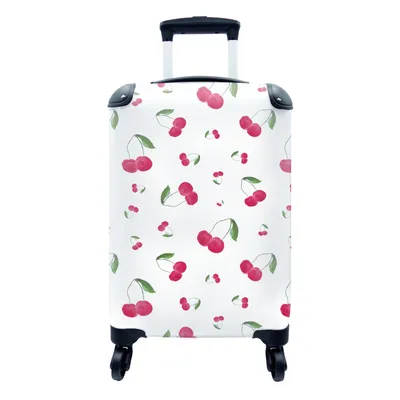 Produktbild von MuchoWow® Koffer Handgepäck Trolley Rollkoffer Kleine Reisekoffer mit 4 Rollen - Kirschen - Design - Aquarell - Cabin Size < 55x40x23 cm & 55x40x20 cm - Fotokoffer - Kabinenkoffer - Boardgepäck - Reise-Box - Reisekoffer - Reisegepäck - Koffer mit Bild - Trolley für Kinder