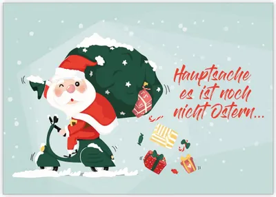 Produktbild von Witzige Weihnachtskarte für verspätete Weihnachtsgeschenke