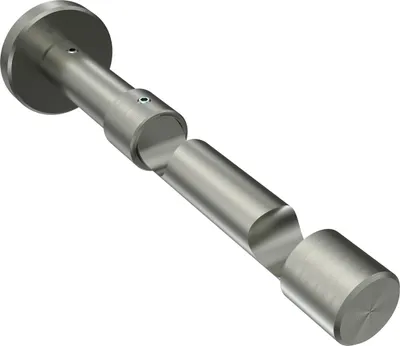 Produktbild von Interdeco Träger mit Abstand 8/13 cm / Wandhalterung für Gardinenstangen 16 mm Ø, 2-läufig Edelstahl-Optik, Typ Sinux