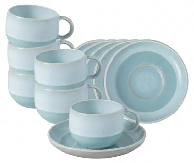 Produktbild von like. by Villeroy & Boch Perlemor Aqua Espressotasse mit Untertasse 60 ml 6er Set