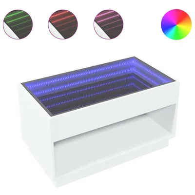 Produktbild von vidaXL Couchtisch mit Infinity-LED Weiß 90x50x50 cm