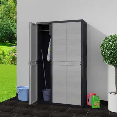 Immagine prodotto di Mobile da giardino a 4 ripiani nero e grigio
