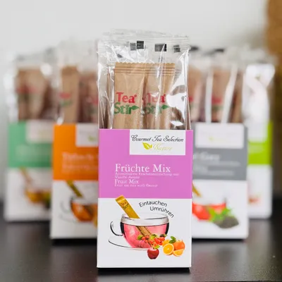 Produktbild von Teesticks Teebeutel 6 Sorten je 10 Sticks Umweltfreundlich Ohne Zuckerzusatz