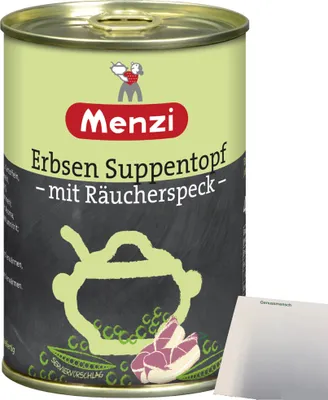 Produktbild von Menzi Erbsen Suppentopf mit Räucherspeck (400ml Dose) + usy Block