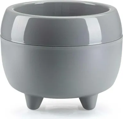 Image de HowHomely | Jardinière - Botanica - 23x18 cm - Gris - Design élégant - Pieds pratiques