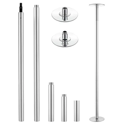 Immagine prodotto di VEVOR Palo da danza professionale, palo da danza portatile palo da danza professionale circa 210,5-278,4 cm regolabile in altezza palo da fitness rimovibile  fitness argento, palo da danza fitness studios, club, party