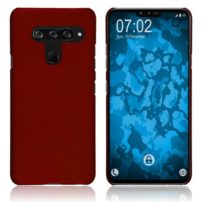 Produktbild von PhoneNatic Case kompatibel mit LG V40 ThinQ - Hülle rot gummiert Hard-case Cover