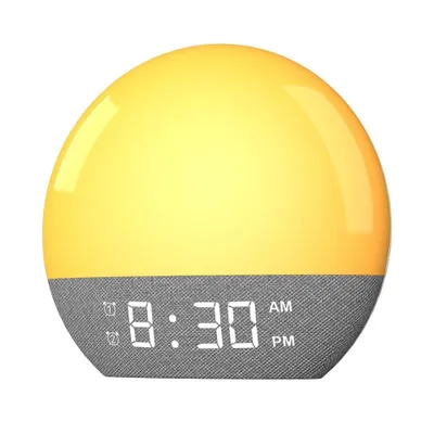 Produktbild von Tageslicht Wecker Licht,Wecken Sie das Licht auf,Sonnenuntergangssimulation 24 Sounds 7 Farbe Licht