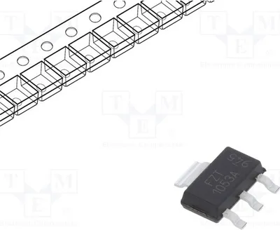 Immagine prodotto di 1 x Transistor: NPN, 75V, 1,2W, bipolare, SOT223, FZT1053ATA, transistor SMD NPN, 4,5A