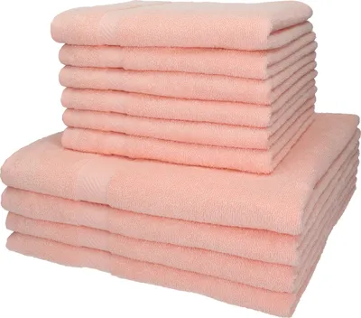 Produktbild von Betz 10-tlg. Handtuch-Set PALERMO - 4 Liegetücher 6 Handtücher 100% Baumwolle  Farbe: apricot