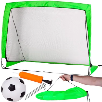 Produktbild von Malplay Fußball-Set Großes Faltbares Tor + Ball + Xl-Pumpe Für Fussball  Spass Sport Unterhaltung