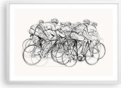 Produktbild von Gerahmtes Poster - Weißer Rahmen - Fahrrad Rennen Rad - 70x50 cm - Wand Bild - Wanddeko - Wandbilder - Kunstposter - Wandposter - Bilderrahmen - Bilder - Kunstdruck - Wandbild - P2WAA70x50-4122