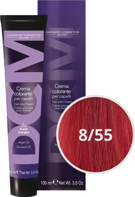 Produktbild von Diapason Haarfarbe Diapason Color Hair Color Cream 8/55 Light Blonde Intense Red