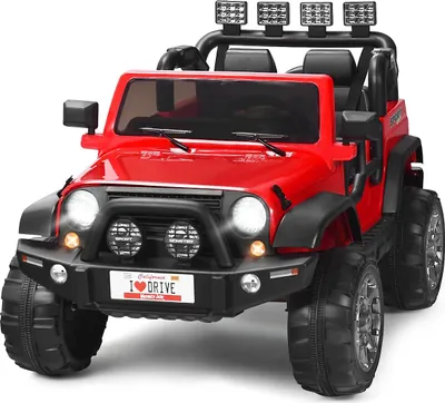 Produktbild von 12V Elektroauto für Kinder, 2-Sitzer Kinderfahrzeug mit 2,4 Ghz Fernbedienung & LED-Licht & Musik & USB,  Elektro Auto für Kinder ab 3 Jahren (Rot)