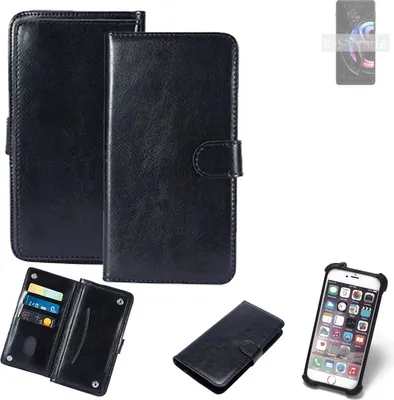 Produktbild von K-S-Trade 360° Hülle kompatibel mit Motorola Edge 20 Pro schwarz Kunstleder Case BookCase WalletCase Kunstlederederhülle Handyhülle, Rundumschutz