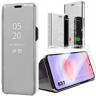 Image de Coque + 2 Verres Trempés pour Samsung Galaxy A37 5G, Protection Intégrale Antichoc - Argenté