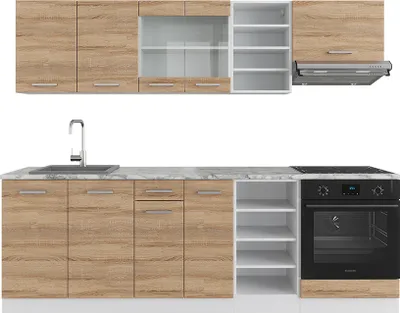 Obrázok produktu pre Kuchynská linka Vicco R-Line, 240 cm, AP mramor, Sonoma/biela