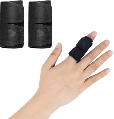 Produktbild von Famanu Fingerstütze mit verstellbarem Riemen für Sportverletzungen und Arthritis - 2 Stück