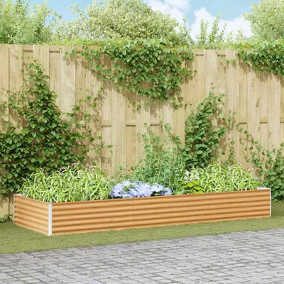 Obrázek produktu pro vidaXL Zvýšená postel světle hnědá 290 x 100 x 36 cm Pozinkovaná ocel
