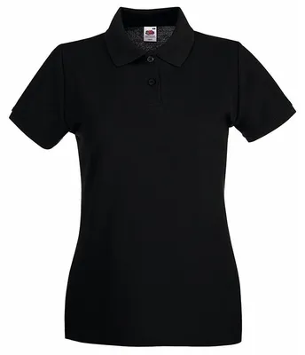 Zdjęcie produktu dla Koszulka polo damska, krótki rękaw - FOL RIB POLO/W - black - rozmiar XS
