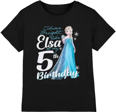 Productafbeelding van Frozen - "Schitter als Elsa" T-shirt voor kinderen - 5e verjaardag, model TV4941 (maat 116) (zwart)