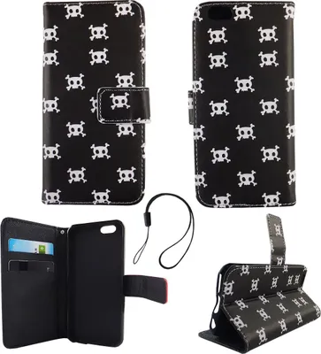 Produktbild von Handyhülle Tasche für Handy Apple iPhone 6 / 6s Polka Dot Totenkopf