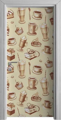 Produktbild von Tür Selbstklebende 90x210 cm Türfolie Türtapete Klebefolie - Beerenkuchen und Schokolade